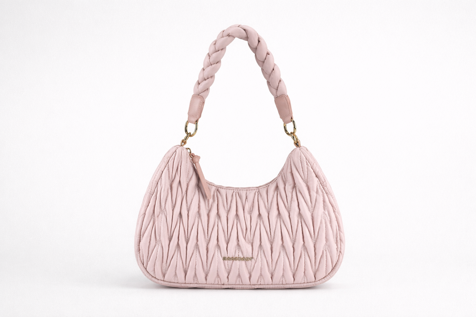 Blush Braided Shoulder Bag